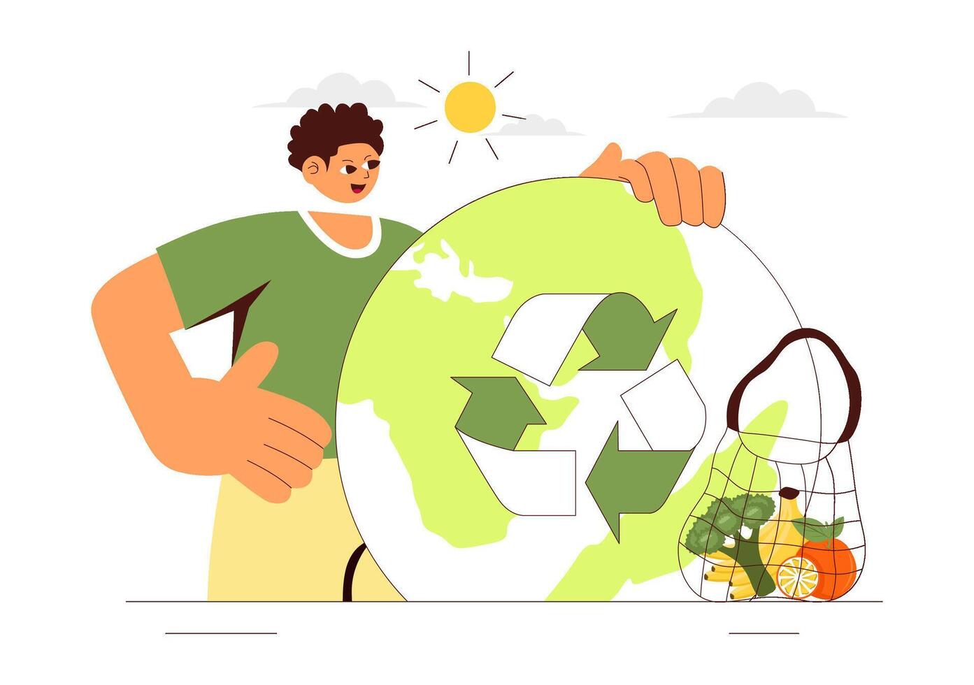 sustainable-living-concept-with-reusable-and-biodegradable-products-vector